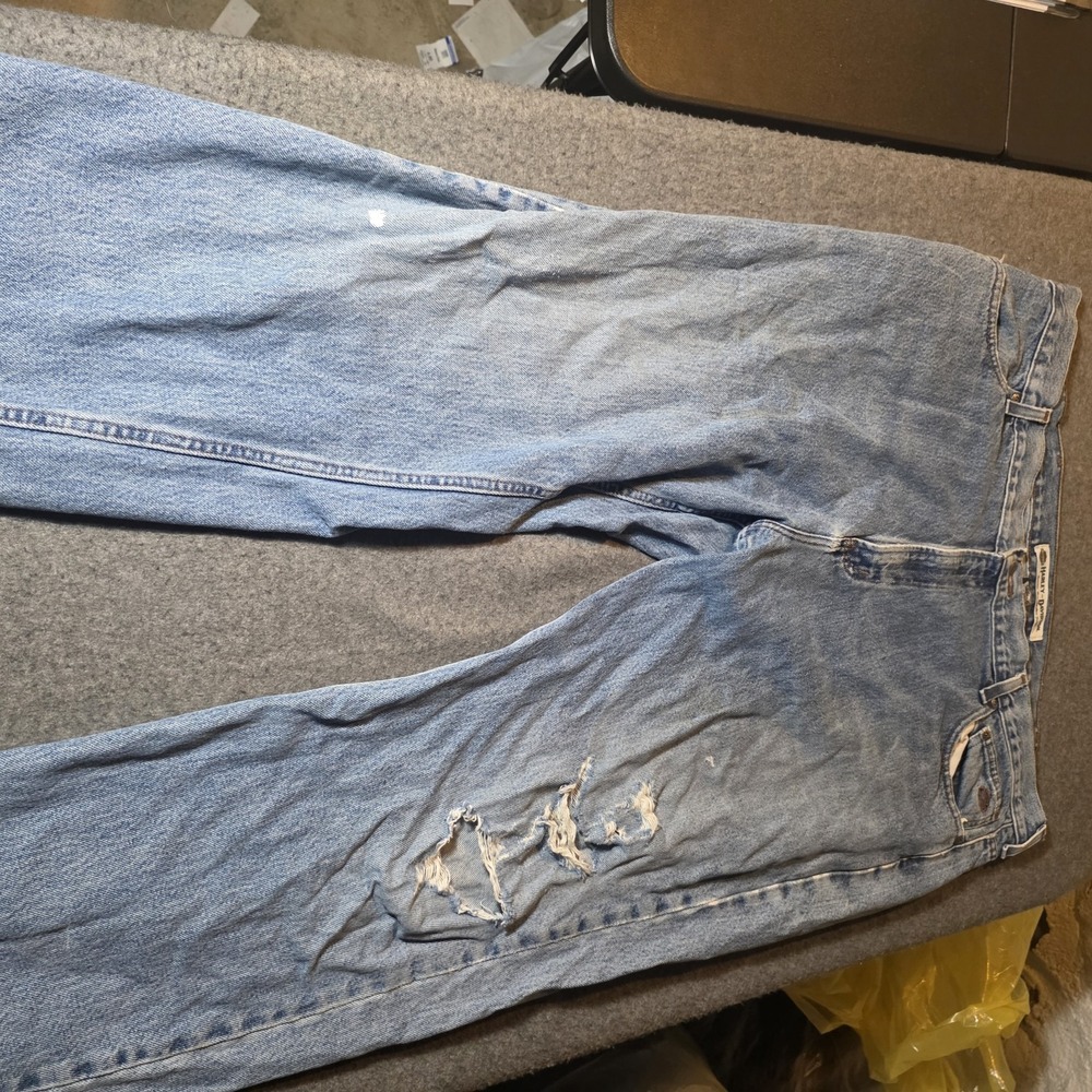 Harley-Davidson Genuine Motor Clothes Jeans Distressed Blue Jeans 44x32 816